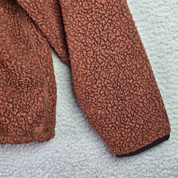 Carhartt Sherpa Fleece Pullover Large Rust Brown Quarter Snap OJ4991 Fall - Picture 5 of 16